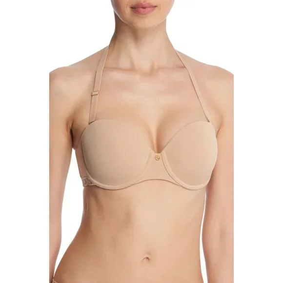 🆕NATORI Pure Luxe Strapless Convertible Bra 36DD Beige Nude #729080 - Picture 2 of 14